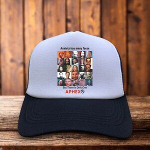 Anxiety Has Many Faces But There's Only One Aphex Twin Mens Trucker Hat Black
